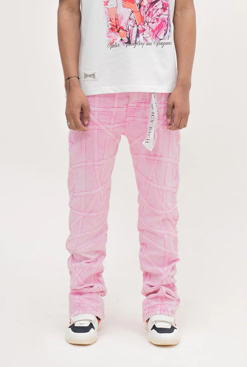 Pink Denim Stack Jeans