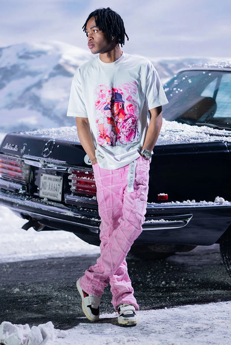 Pink Denim Stack Jeans
