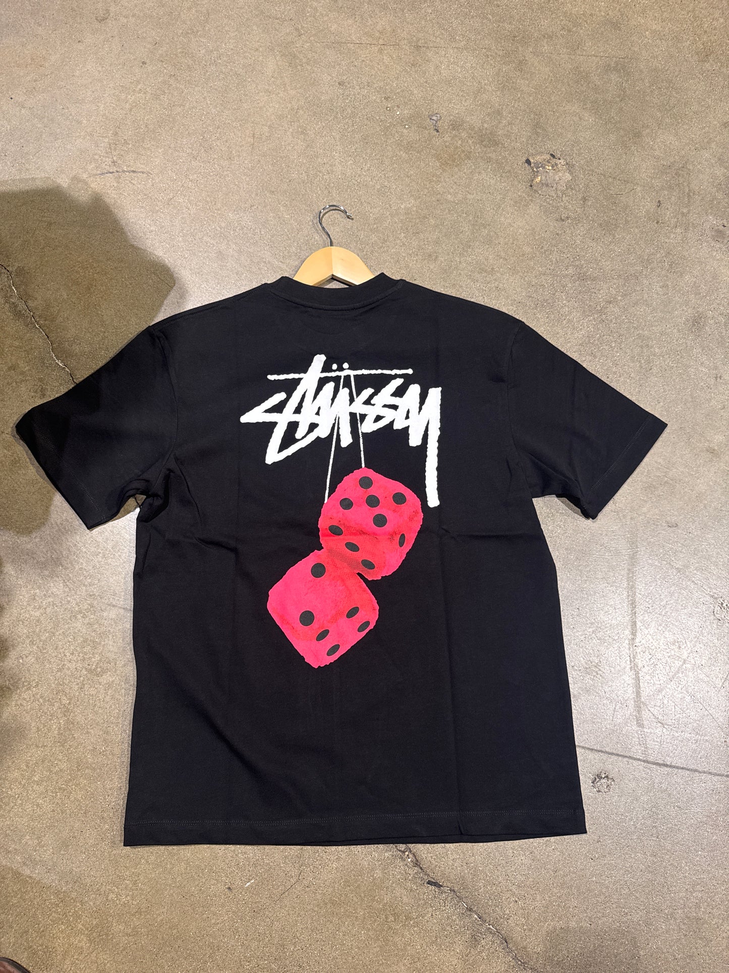 Stussy Fuzzy Dice T-Shirt White Black 1904765