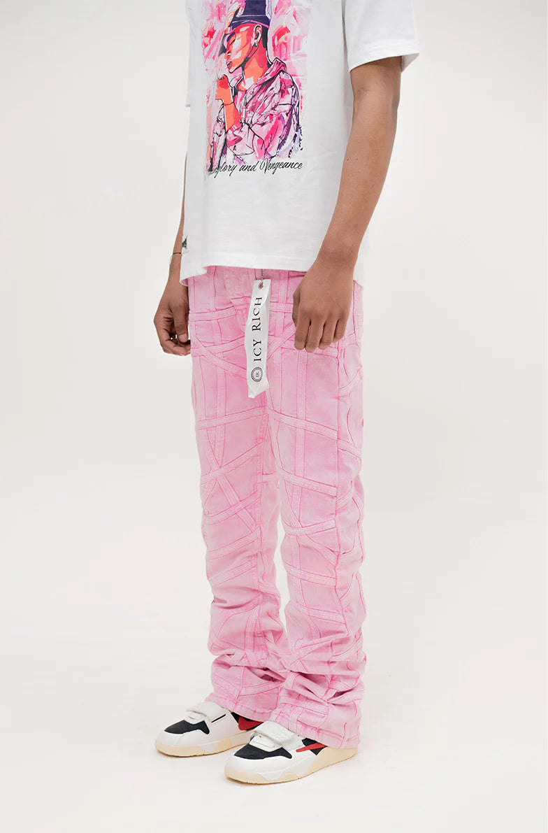 Pink Denim Stack Jeans
