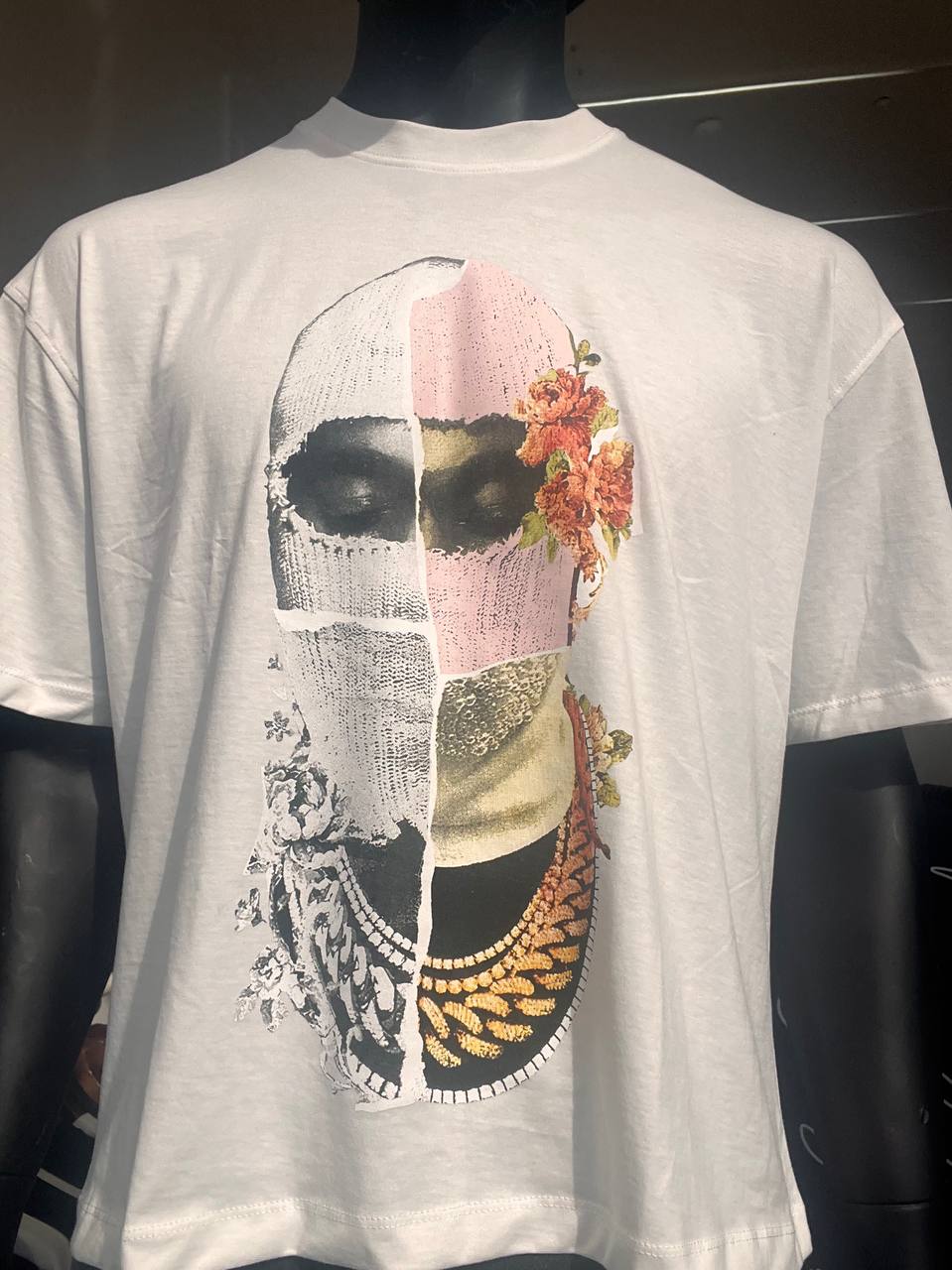 Black Masked Cotton T shirt