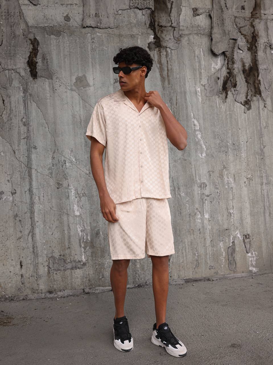 Luxury silk summer shorts sets