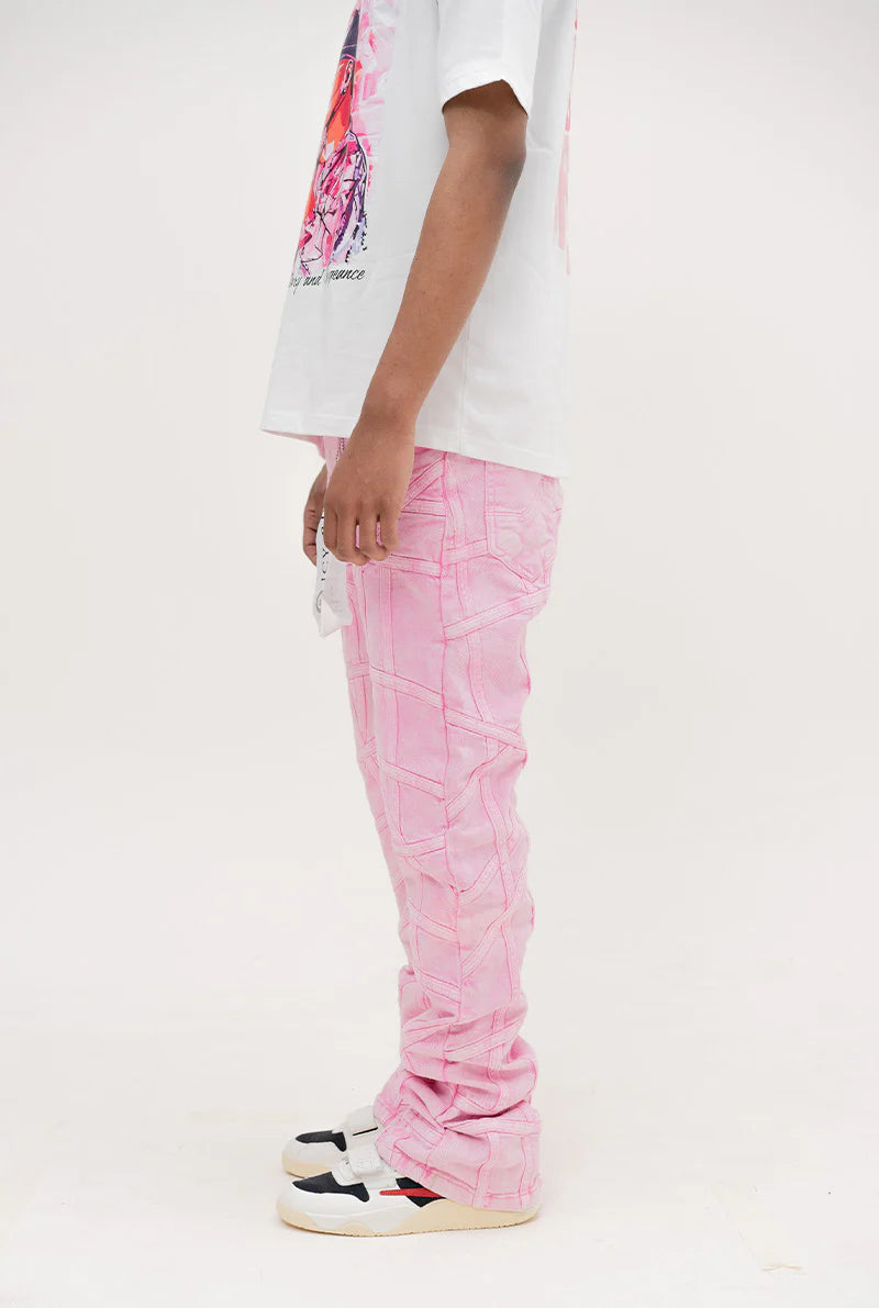 Pink Denim Stack Jeans