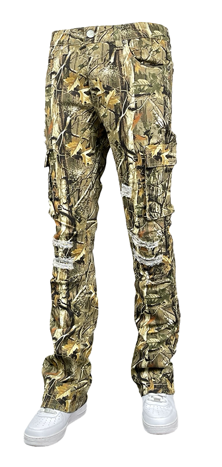 Camo cargo stack pants