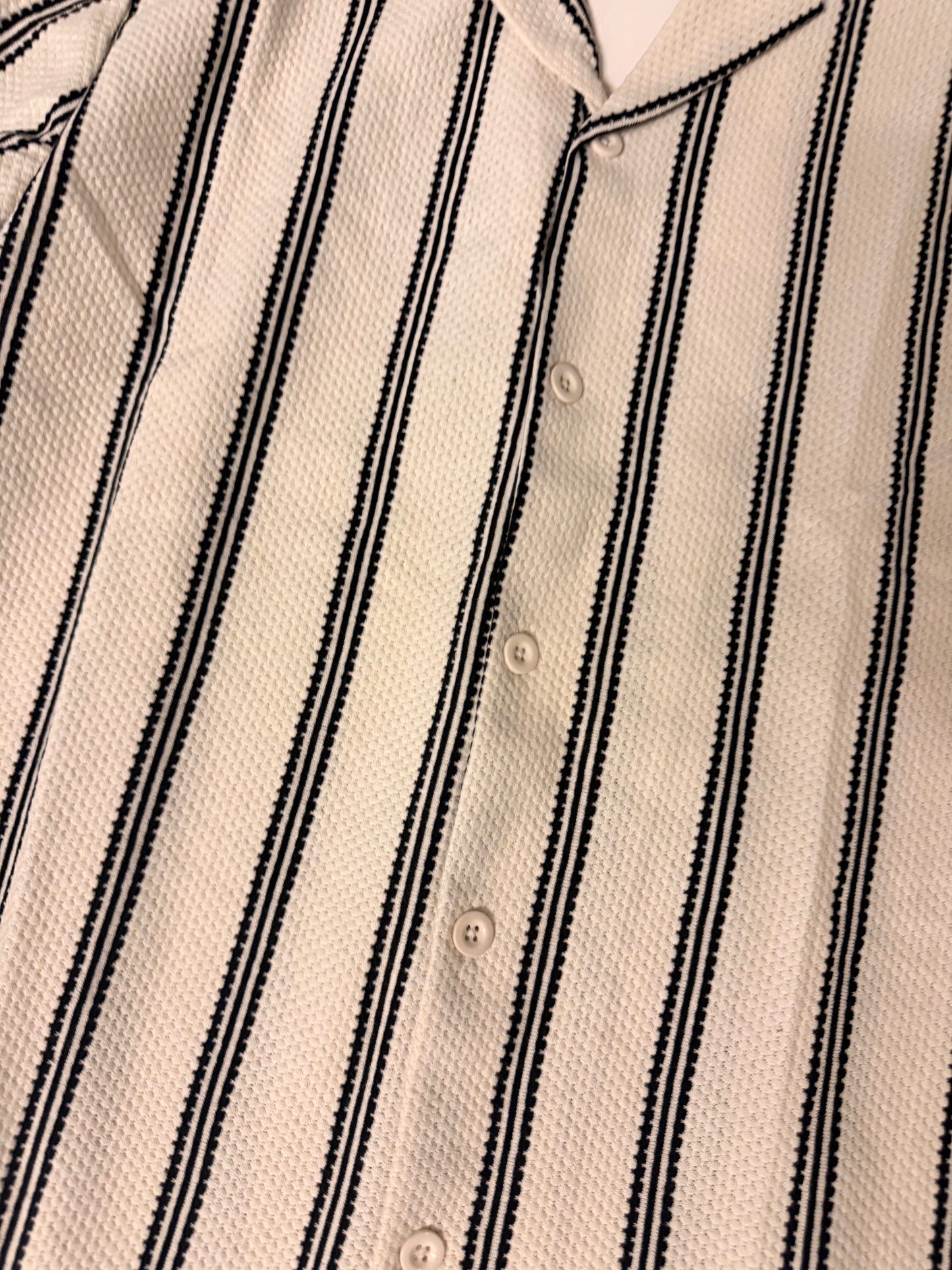 Stripped shorts sleeve botton Up