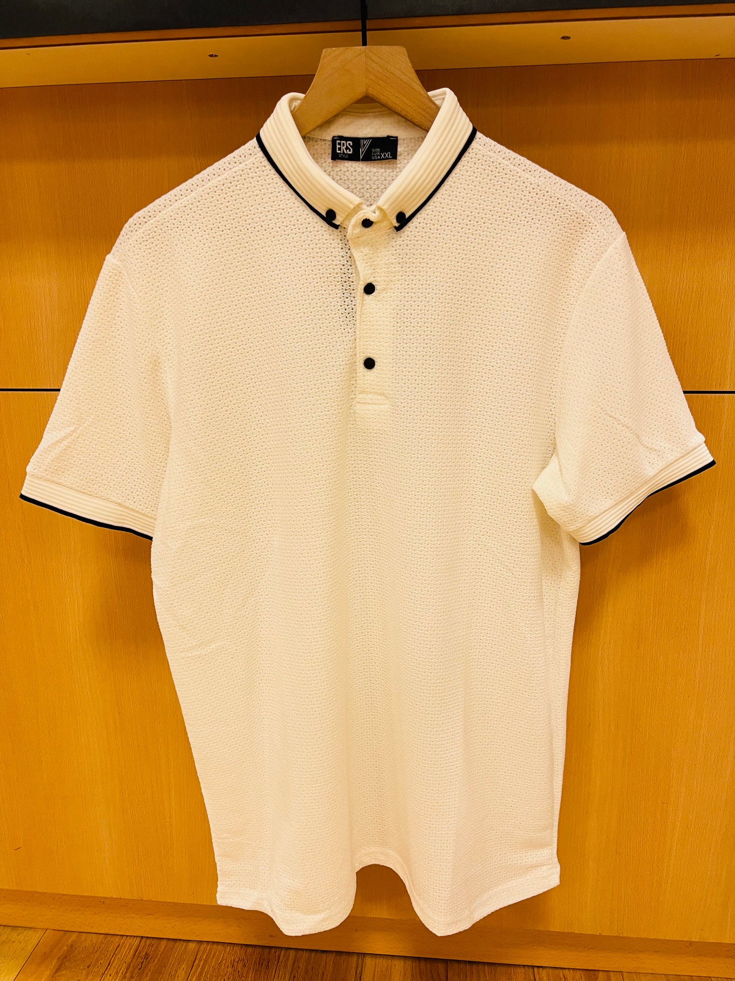 White simple polo shirt cotton