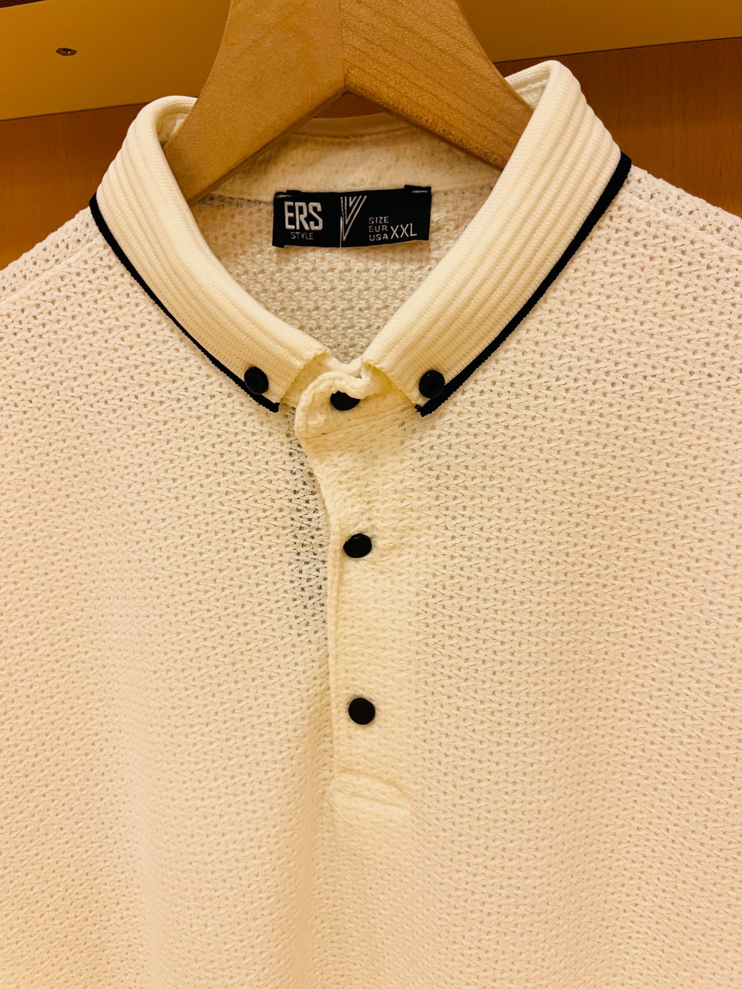White simple polo shirt cotton