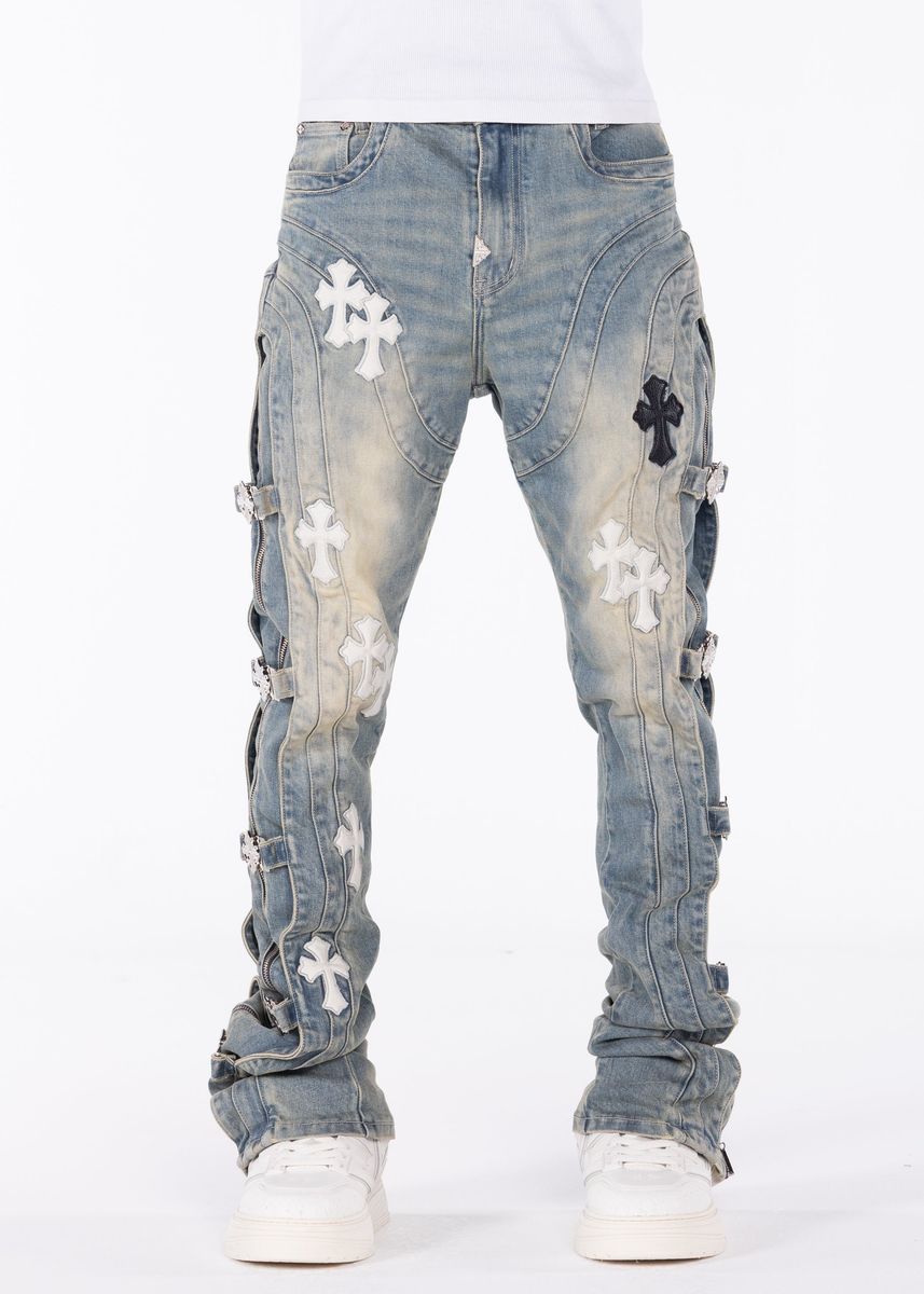 Vintage Blue Cross Buckle Denim (Vintage-Blue-Cross-Buckle-Denim)