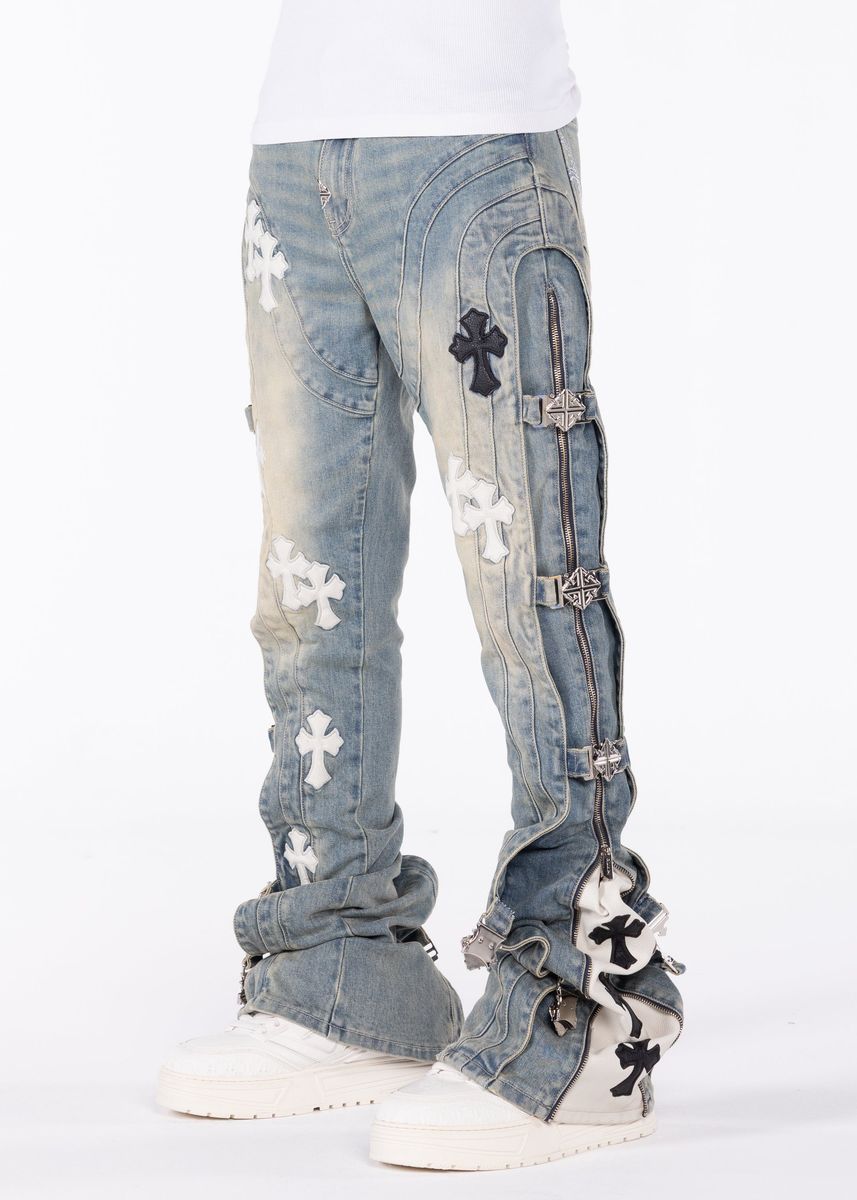 Vintage Blue Cross Buckle Denim (Vintage-Blue-Cross-Buckle-Denim)
