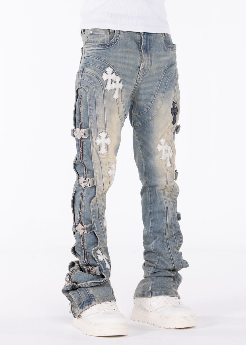 Vintage Blue Cross Buckle Denim (Vintage-Blue-Cross-Buckle-Denim)