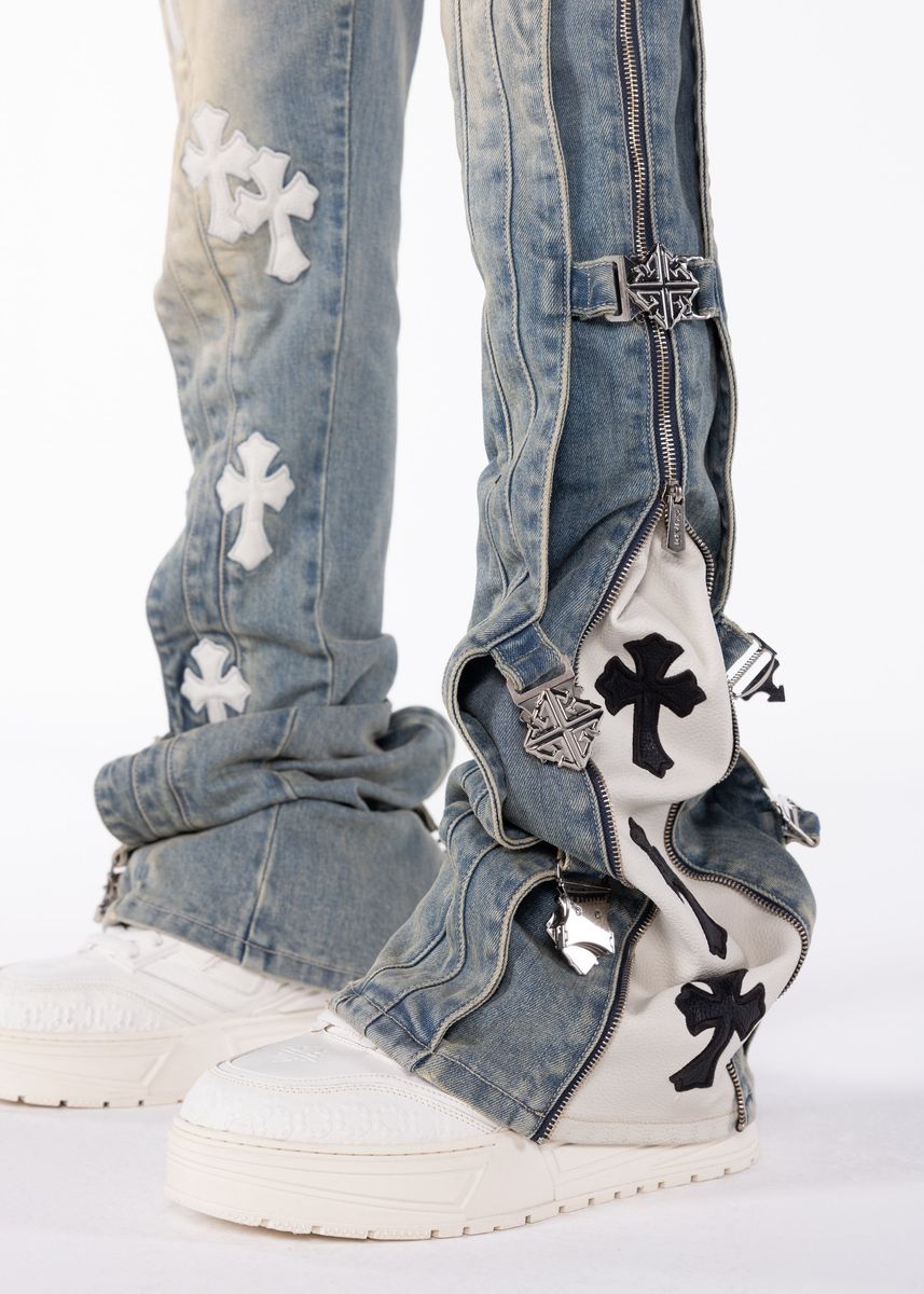 Vintage Blue Cross Buckle Denim (Vintage-Blue-Cross-Buckle-Denim)
