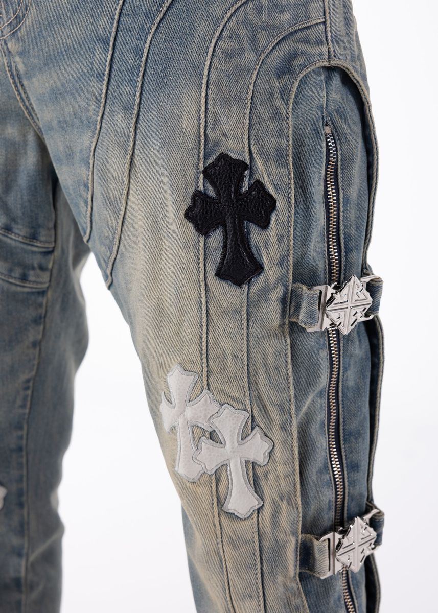 Vintage Blue Cross Buckle Denim (Vintage-Blue-Cross-Buckle-Denim)