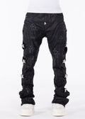 All Black Cross Buckle Denim