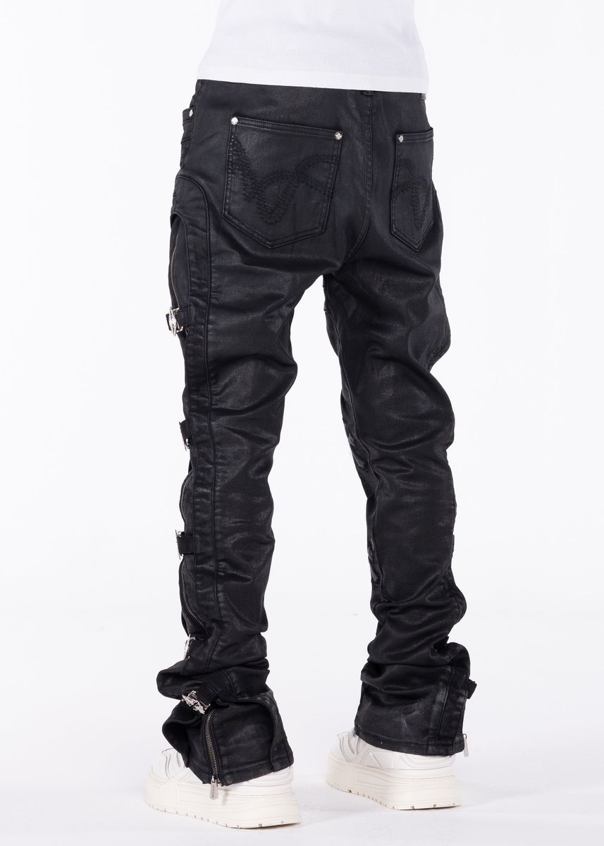 All Black Cross Buckle Denim