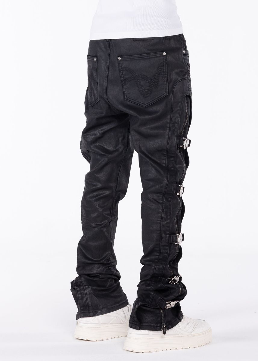 All Black Cross Buckle Denim