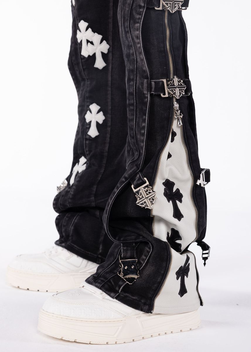 Obsidian Black Cross Buckle Denim Guapi