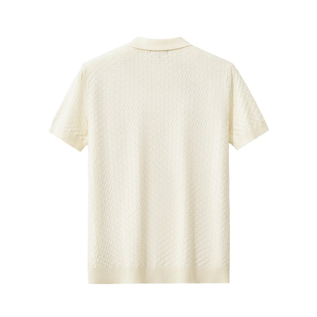 PRIMEKNIT BUTTON POLO IVORY