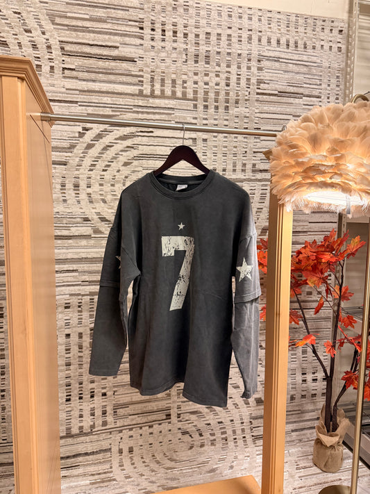 7 full sleeve acid wash shirt