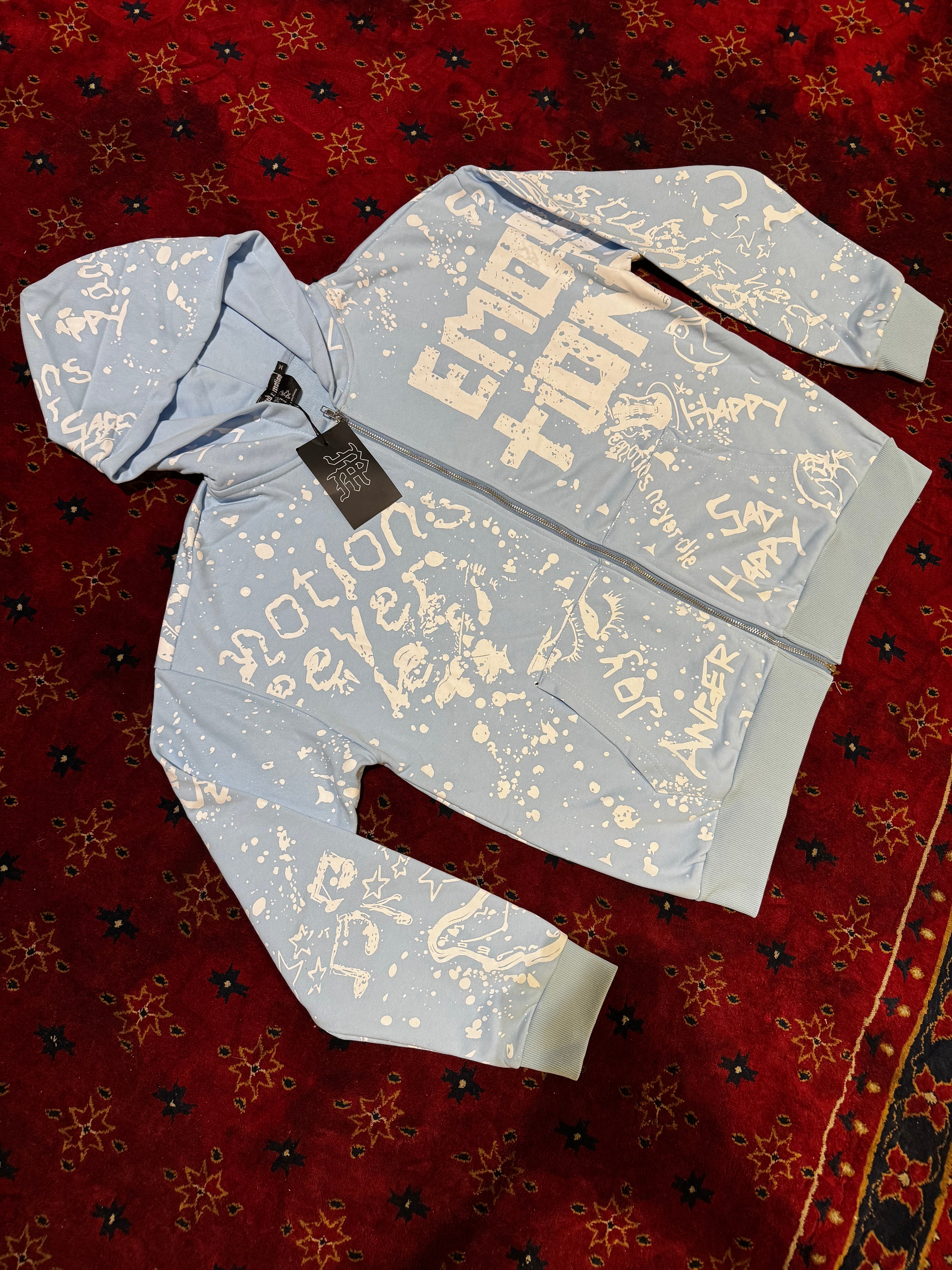 Mixed Emotion Zip Up Hoodie