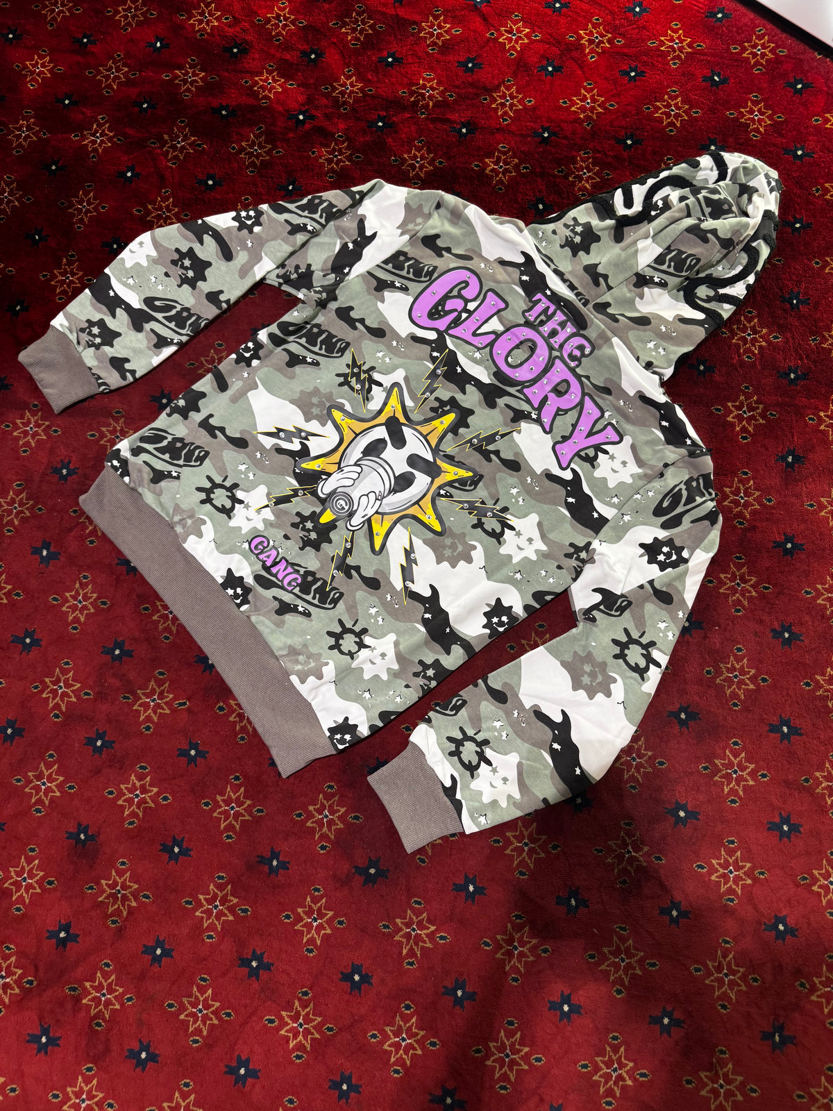GLOGANG Full Zip Camouflage Hoodie