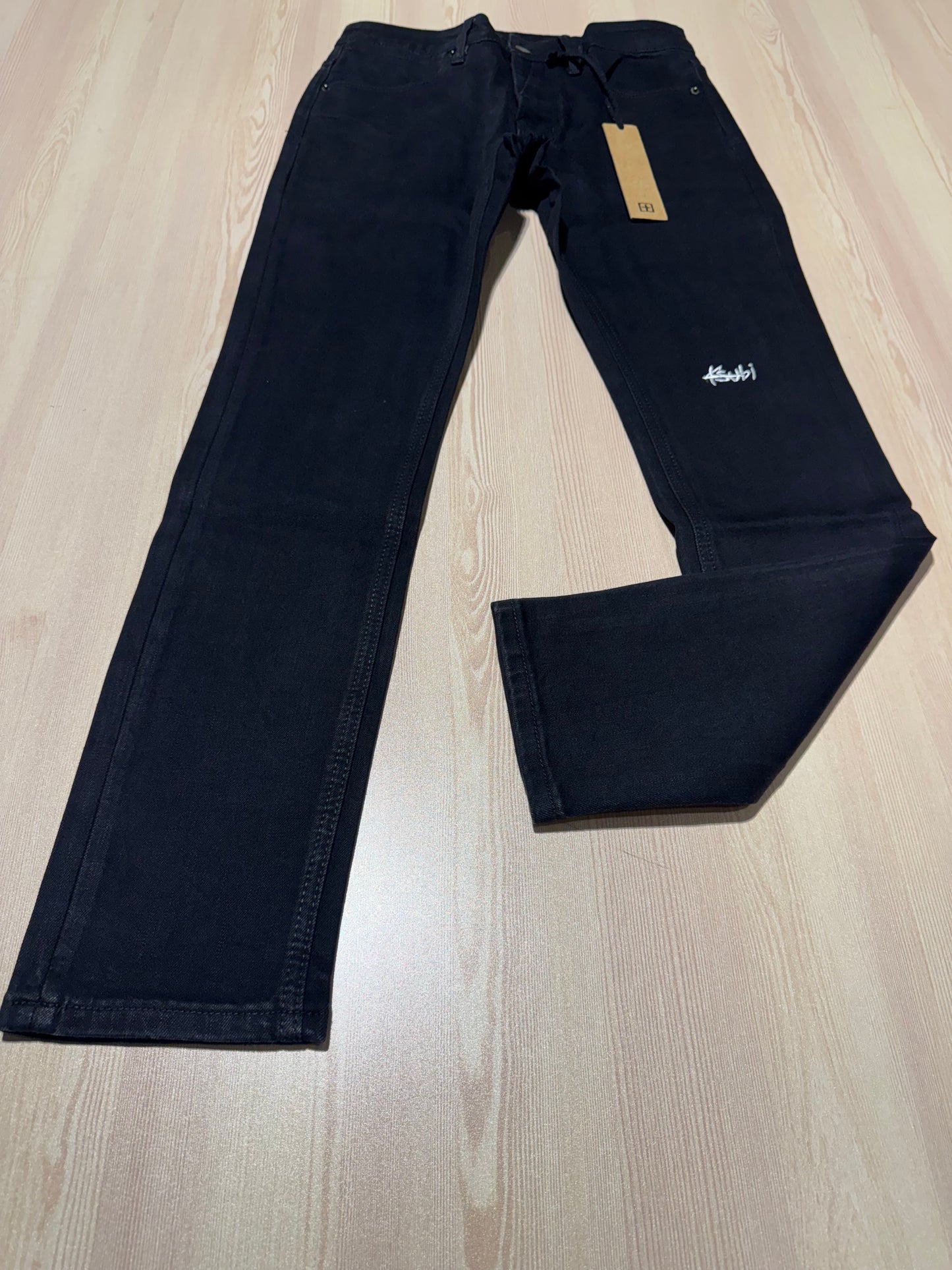 Black Ksubi Slim fit jeans, Ksubi embroidered