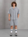 Masterboy Textured Waffle Shirt & Shorts Set