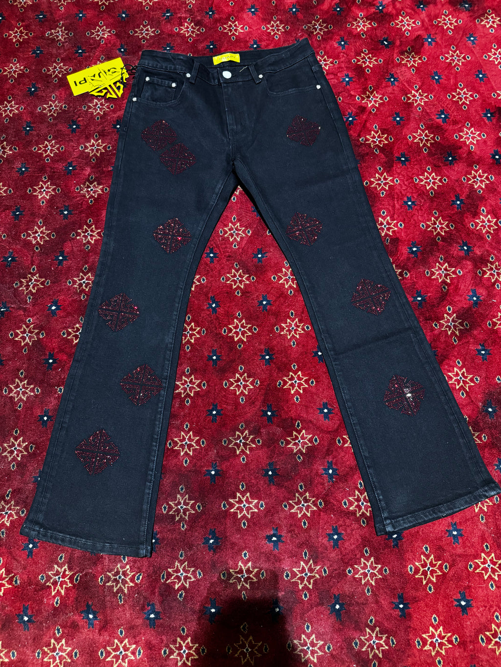 Guapi Blue skinny  Flare Denim Pants Rhinestone (Copy 2)