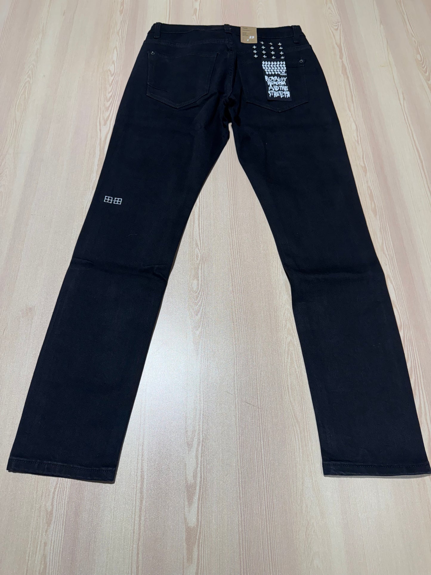 Black Ksubi Slim fit jeans, Ksubi embroidered