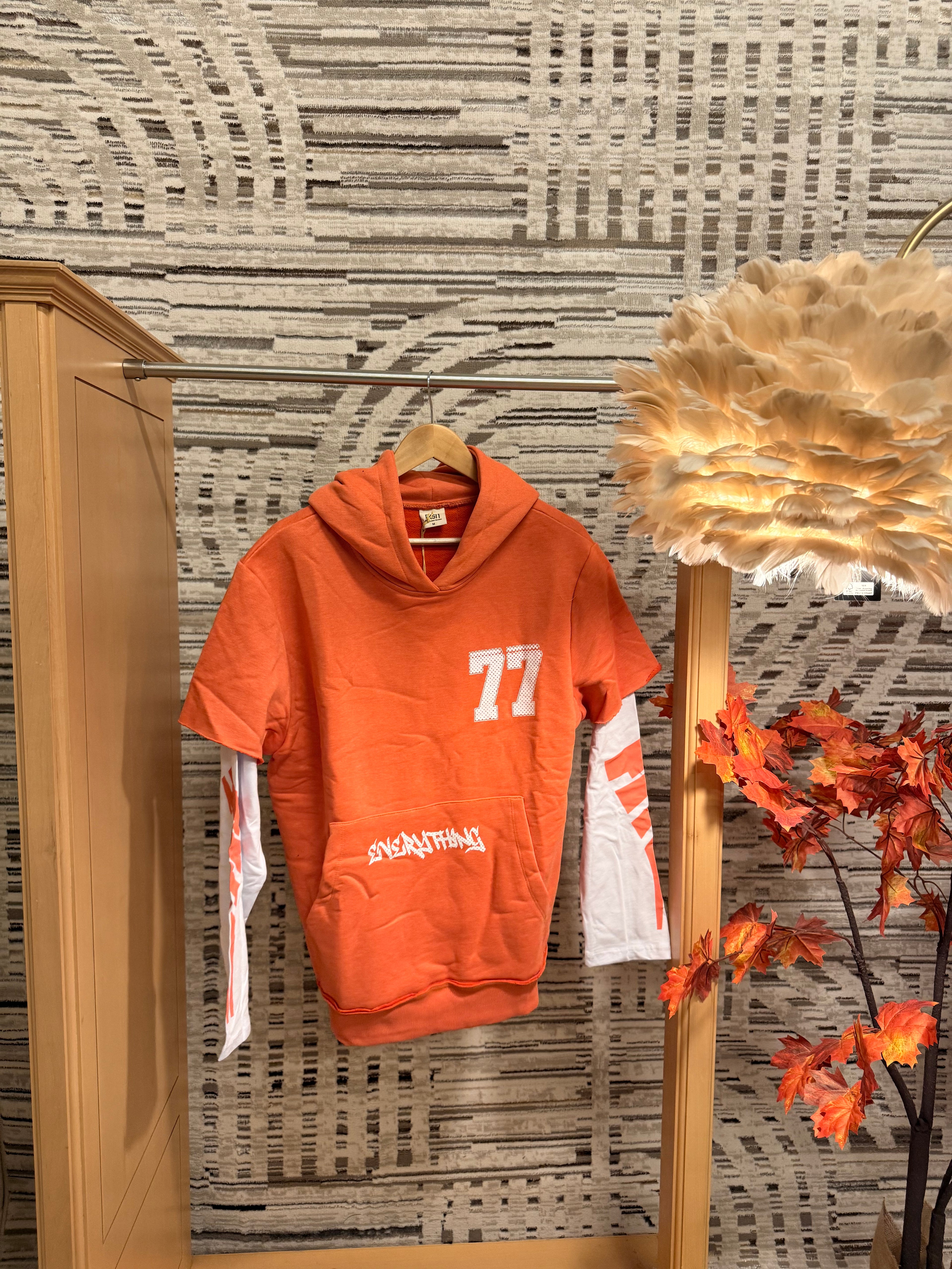 Double sleeve 77 hoodie