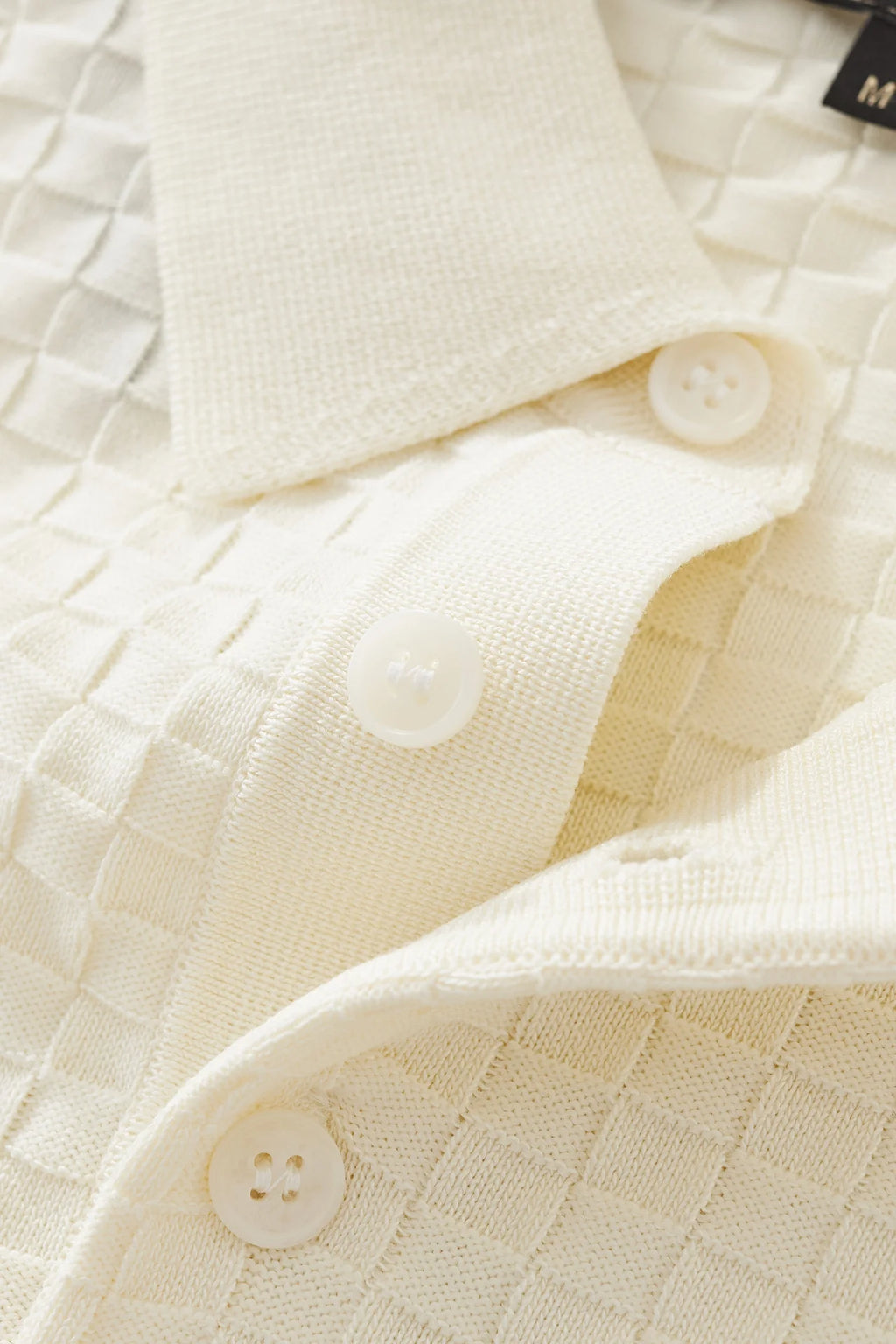 PRIMEKNIT BUTTON POLO IVORY