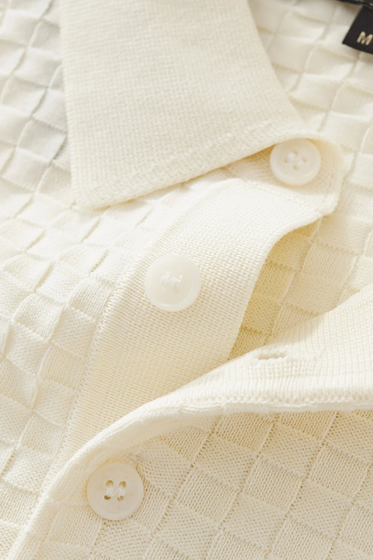 PRIMEKNIT BUTTON POLO IVORY