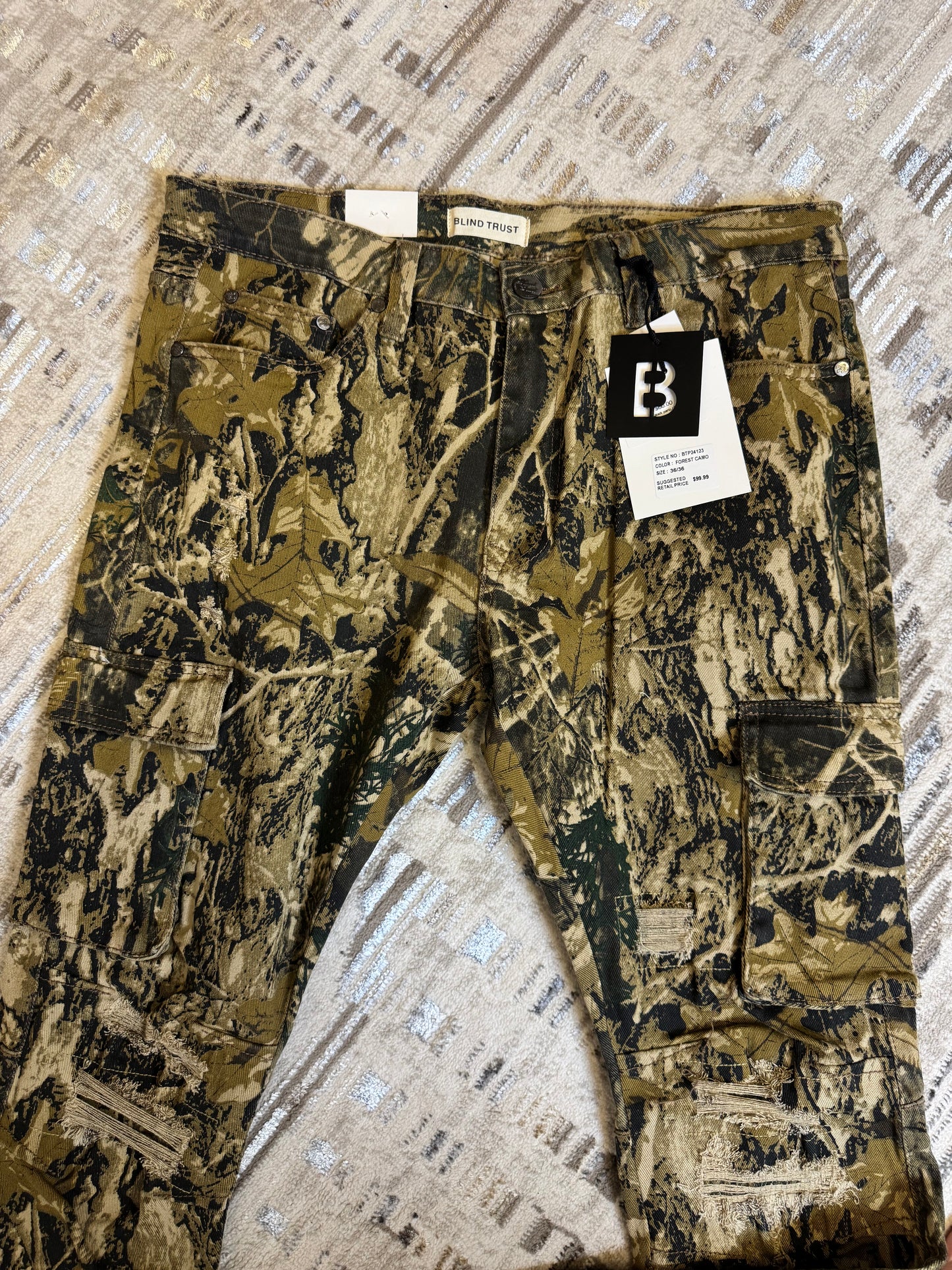 Camo cargo stack pants
