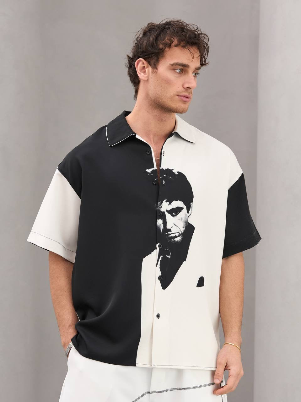 Scarface oversized luxury botton up