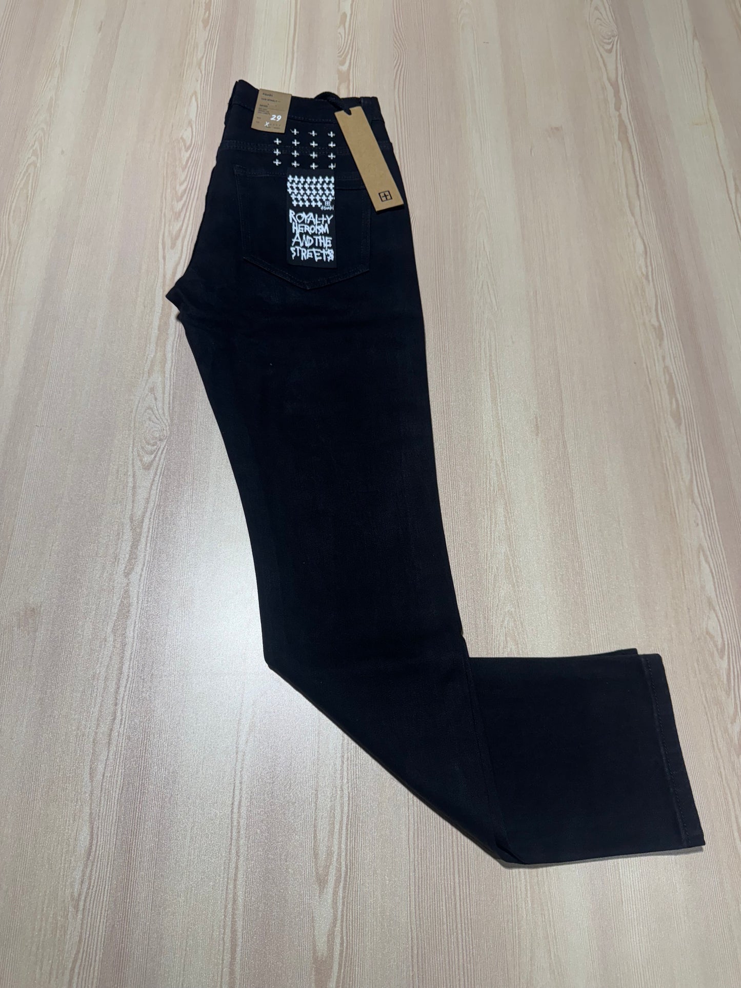 Black Ksubi Slim fit jeans, Ksubi embroidered