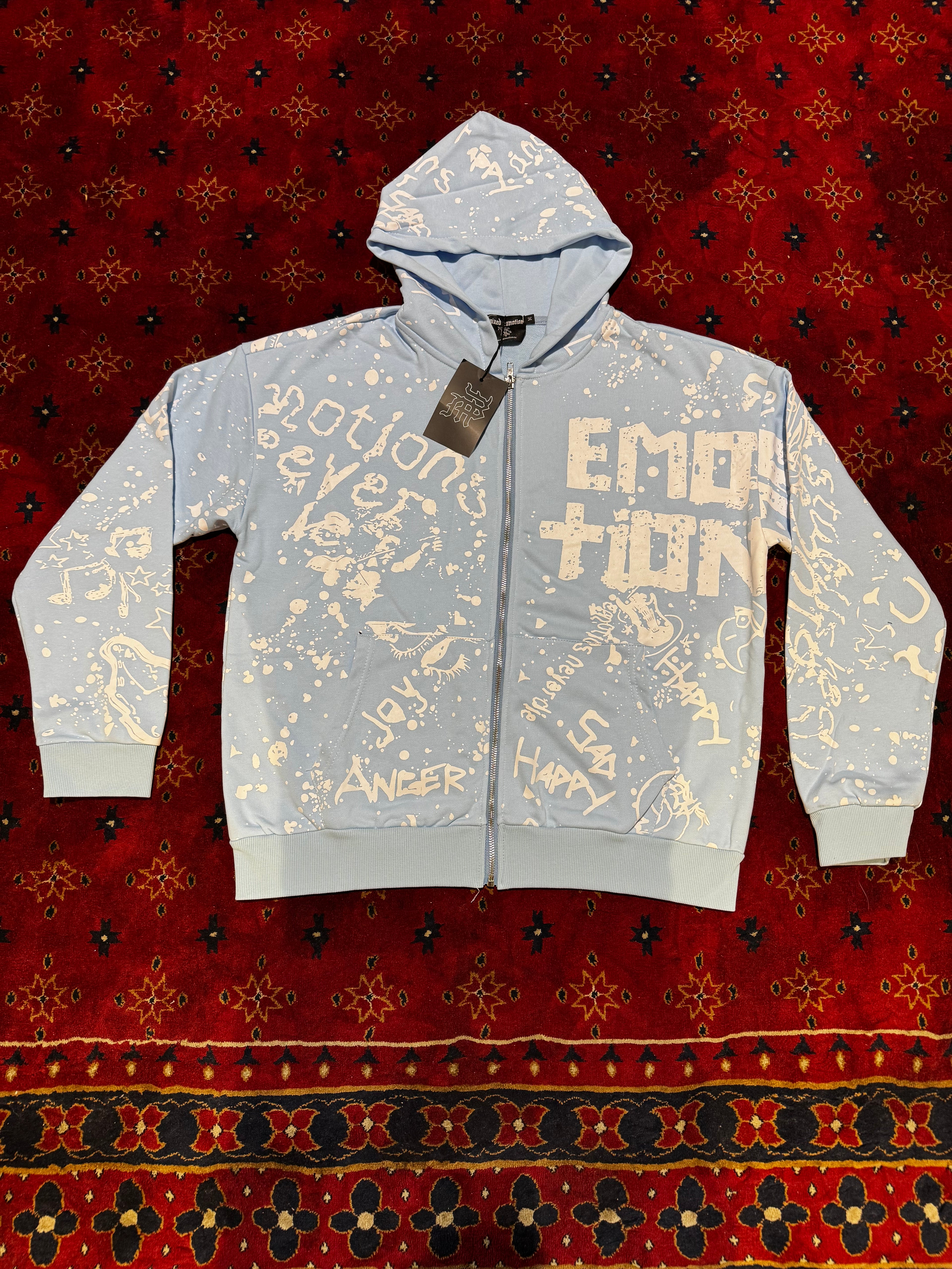 Mixed Emotion Zip Up Hoodie