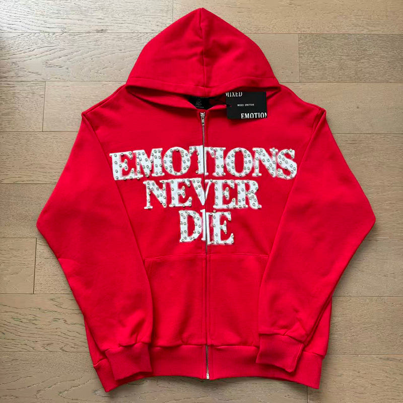 Mixed Emotion Zip Up Hoodie