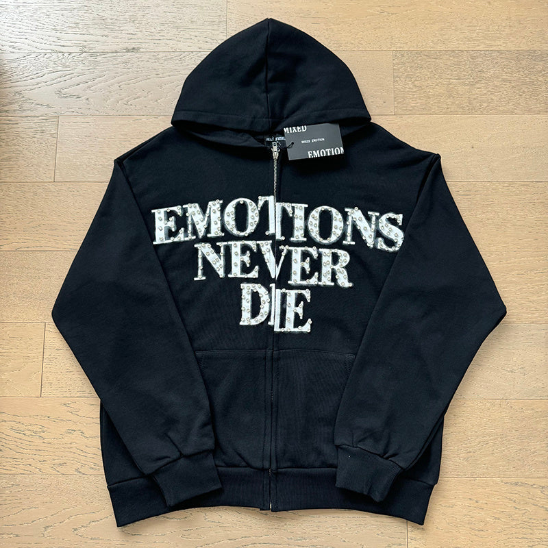 Mixed Emotion Zip Up Hoodie