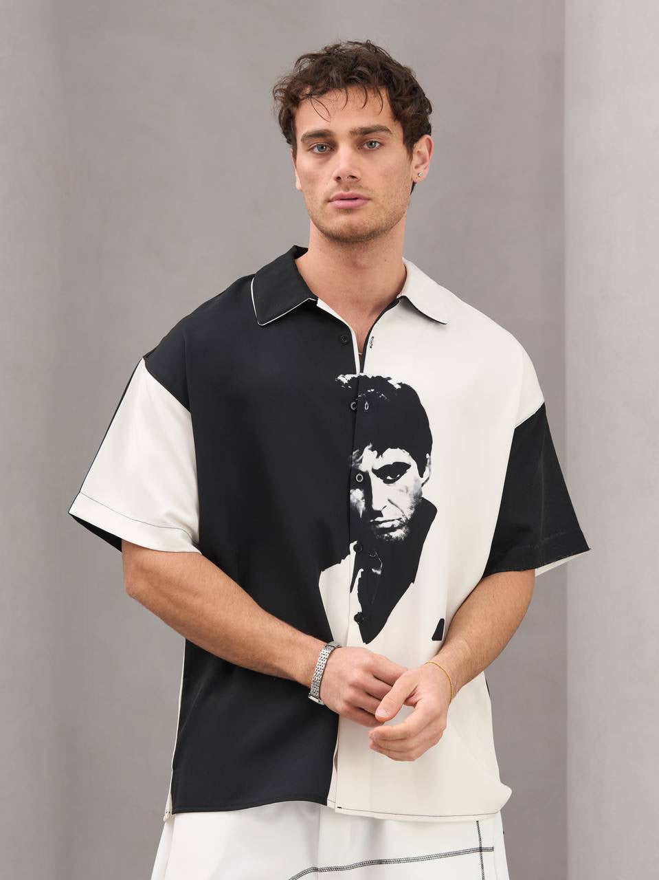 Scarface oversized luxury botton up