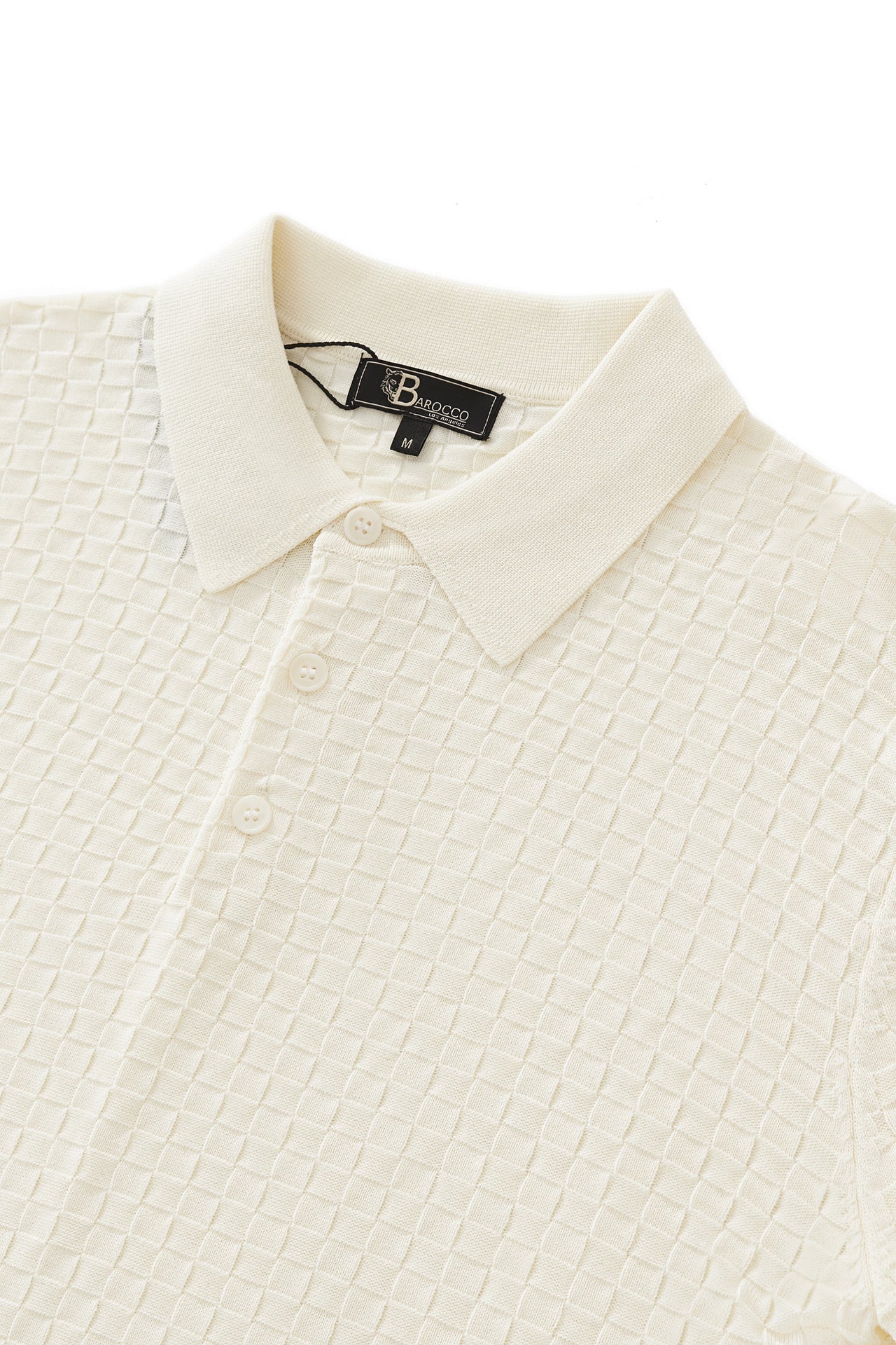 PRIMEKNIT BUTTON POLO IVORY