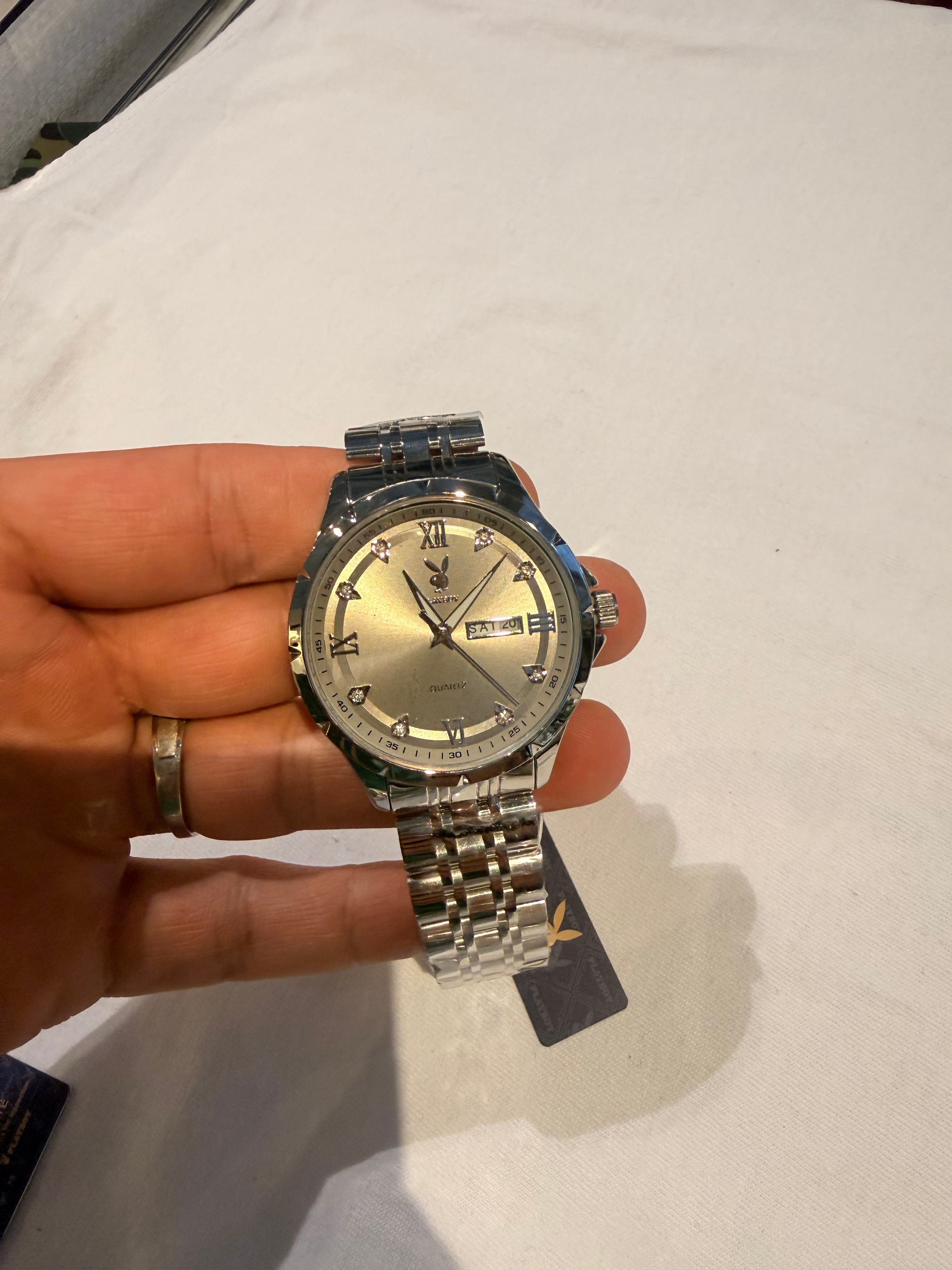 Silver Playboy  quartz watch