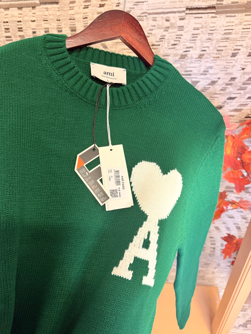 A Heart green sweater long sleeve