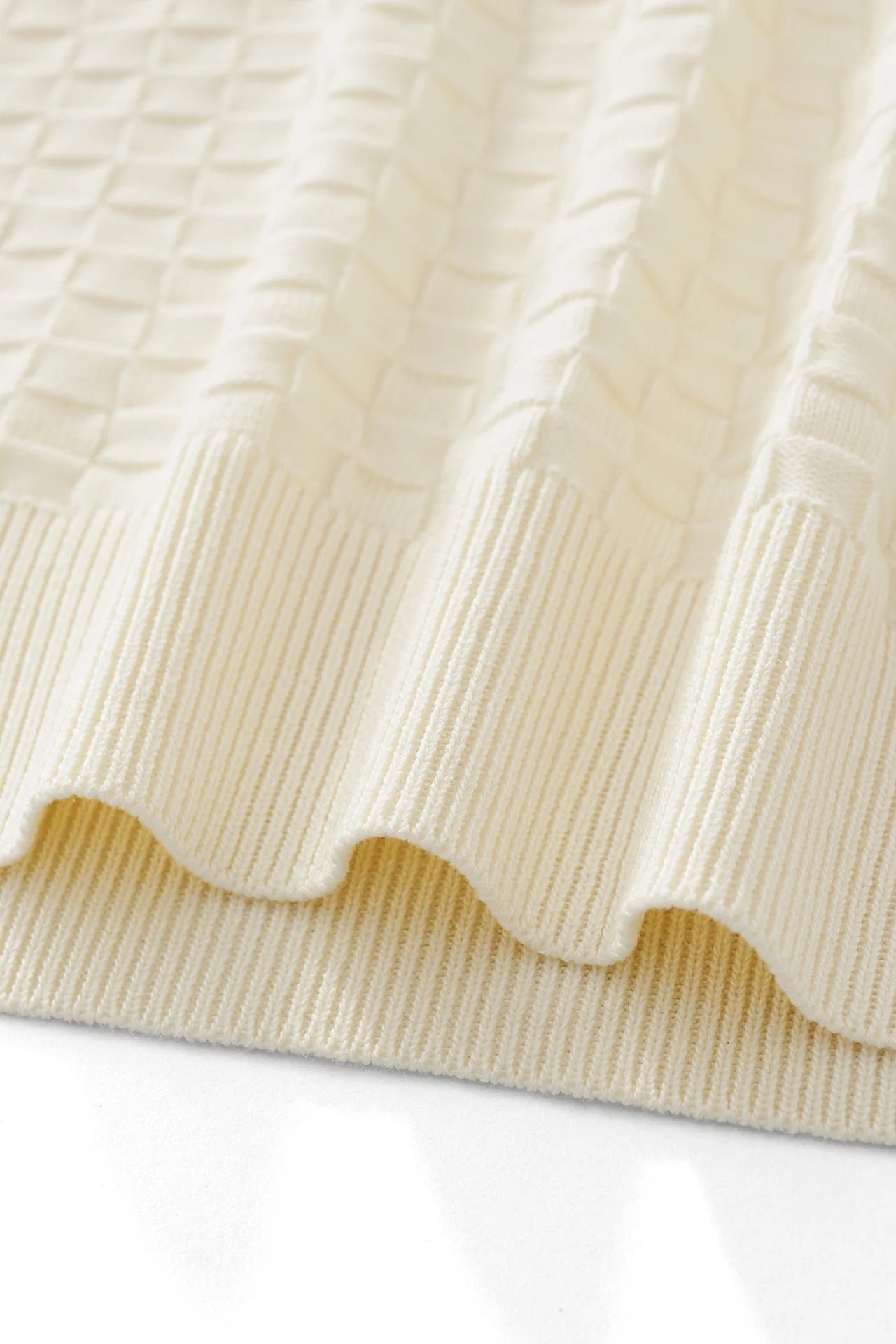 PRIMEKNIT BUTTON POLO IVORY