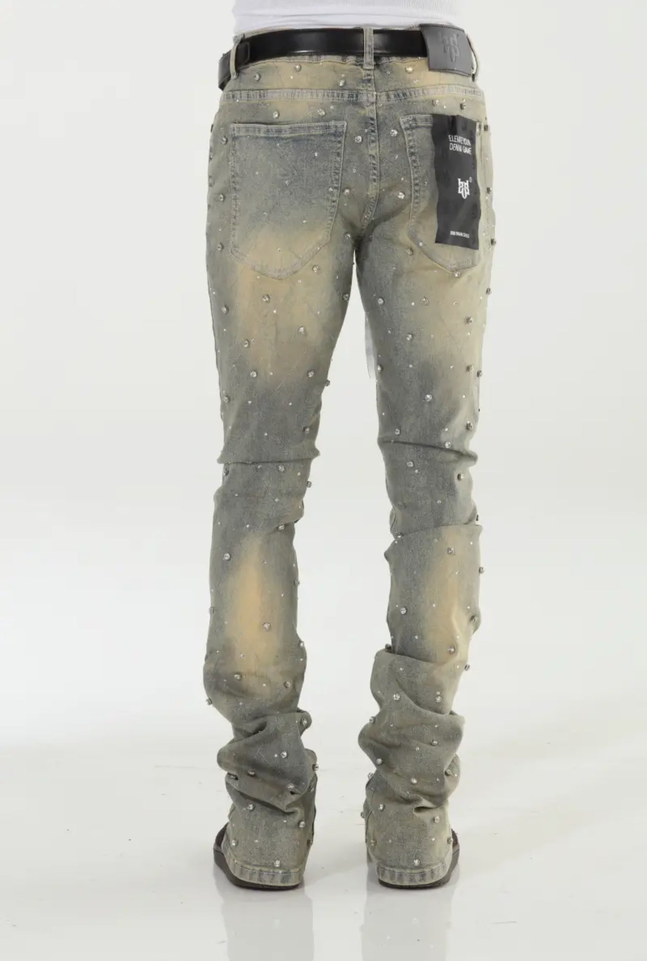 Diamond studded Rhinestone stacked flare