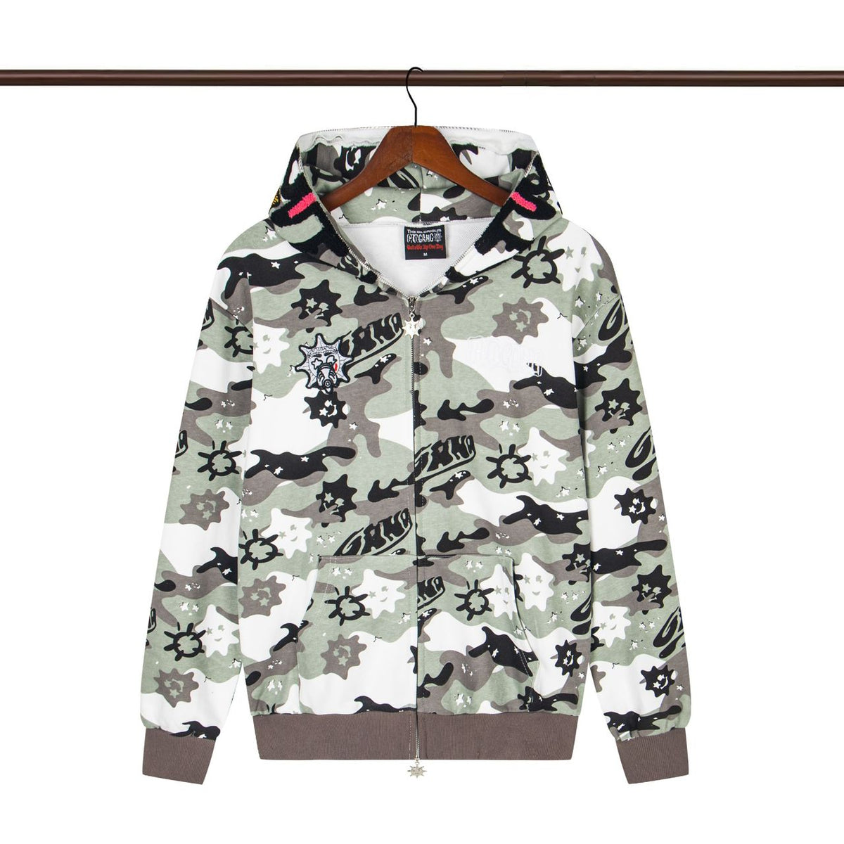 GLOGANG Full Zip Camouflage Hoodie