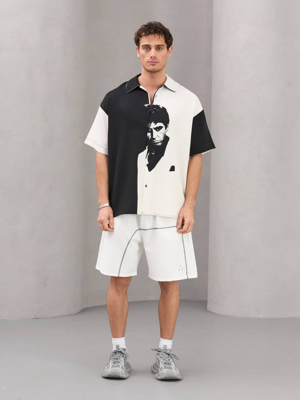 Scarface oversized luxury botton up