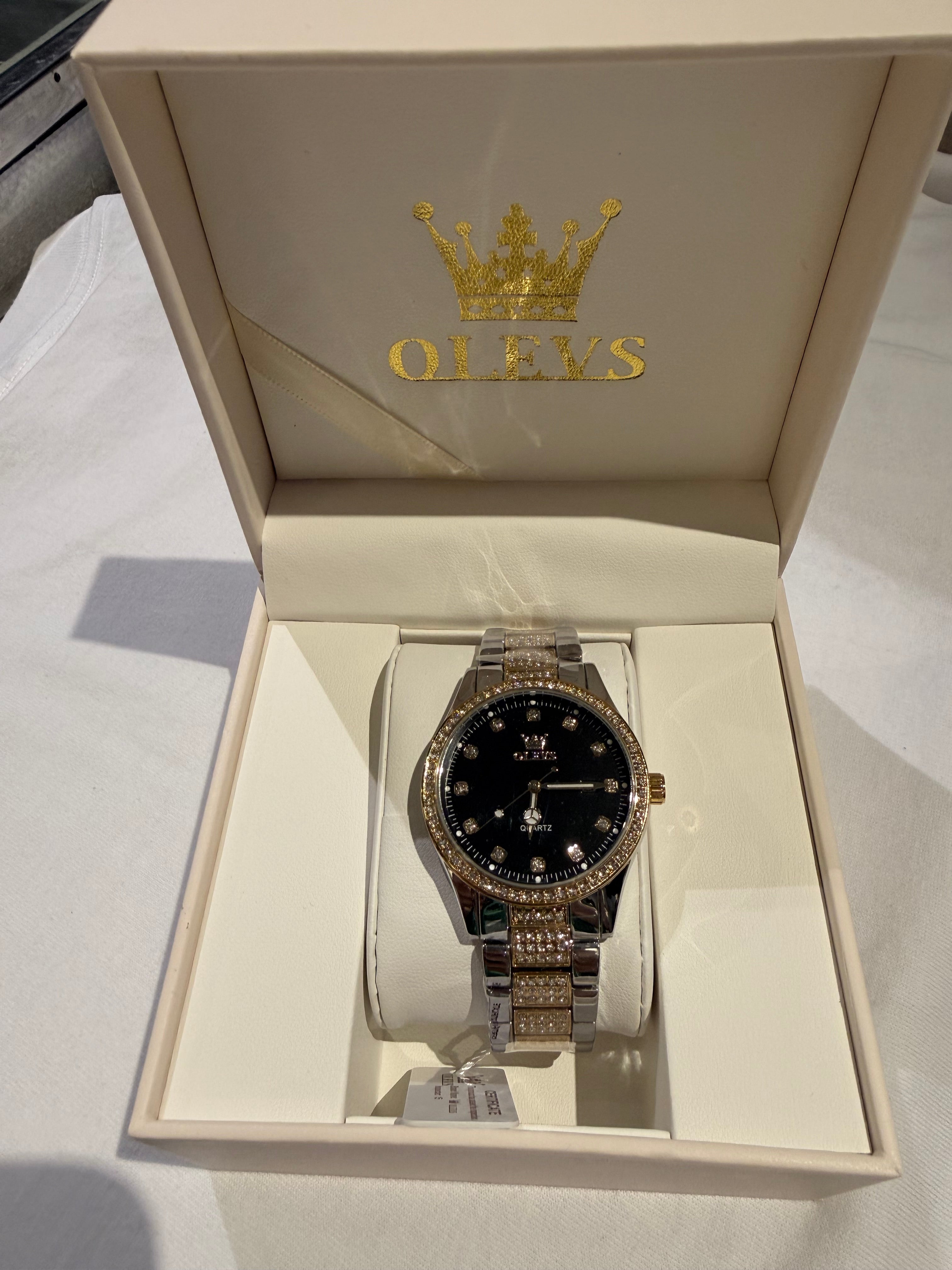Olevs quartz iced watche