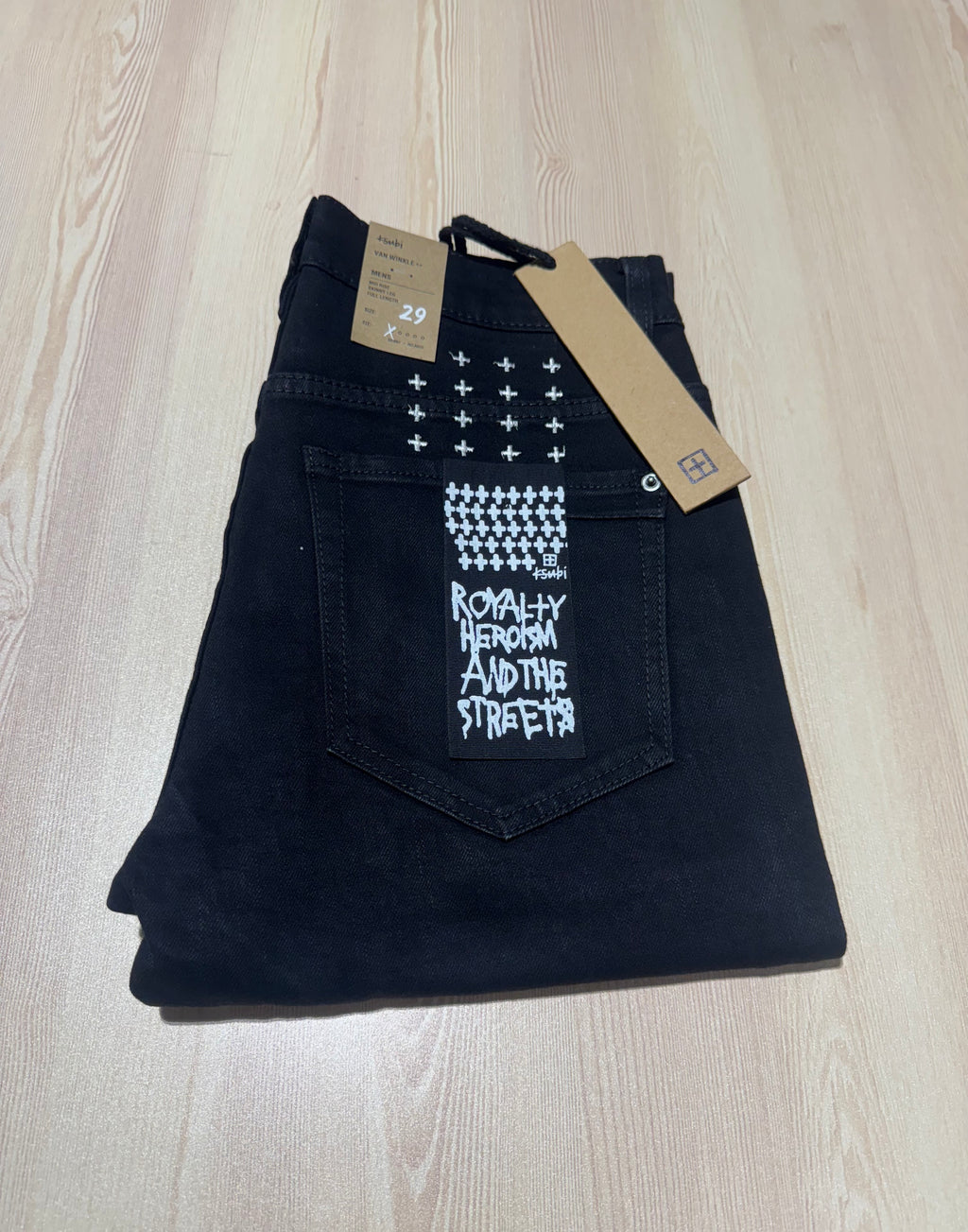 Black Ksubi Slim fit jeans, Ksubi embroidered