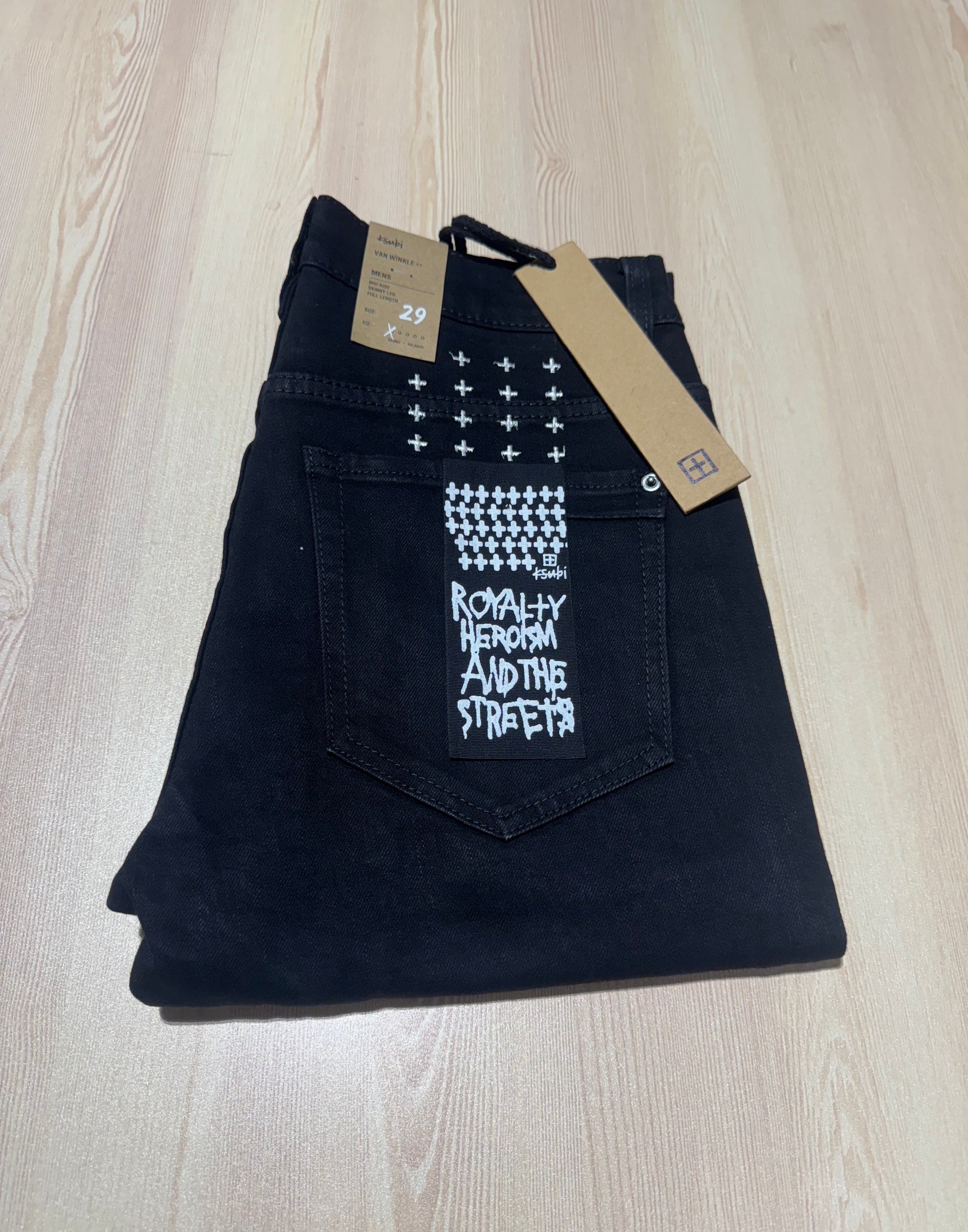 Black Ksubi Slim fit jeans, Ksubi embroidered