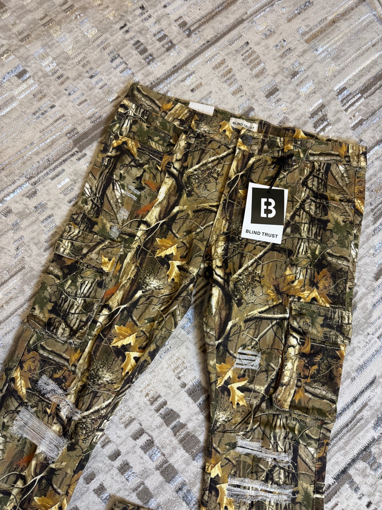 Camo cargo stack pants
