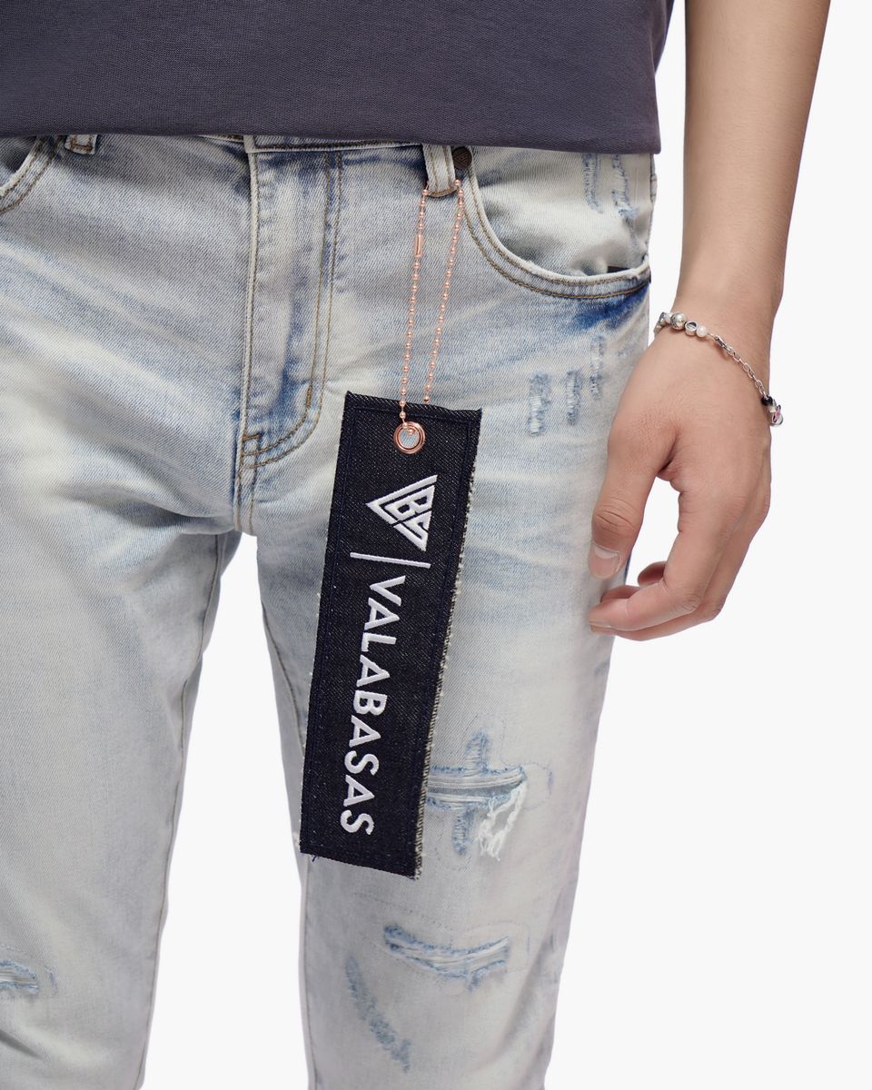 Valabasas Charcoal Skinny sky blue
